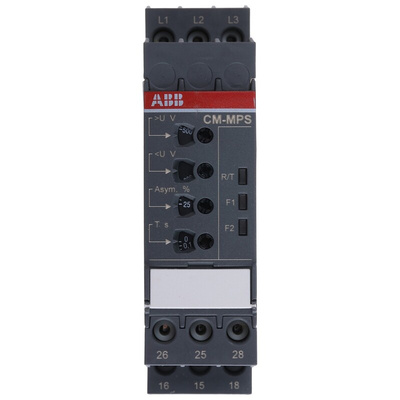 ABB Phase, Voltage Monitoring Relay, 3 Phase, DPDT, 300 → 500V ac, DIN Rail
