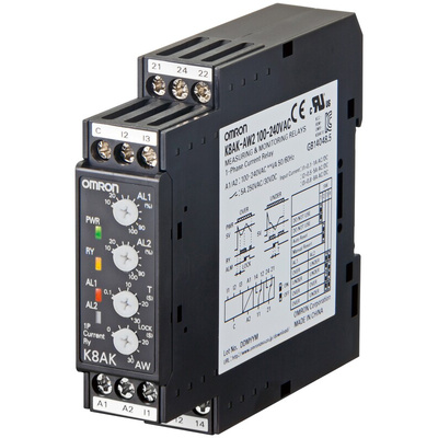 Omron Current Monitoring Relay, 1 Phase, SPDT, DIN Rail