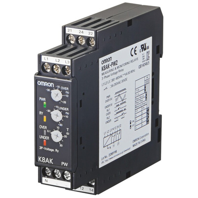 Omron Voltage Monitoring Relay, 3 Phase, SPDT