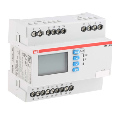 ABB Frequency, Voltage Monitoring Relay, 1, 3 Phase, SPDT, DIN Rail