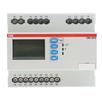 ABB Frequency, Voltage Monitoring Relay, 1, 3 Phase, SPDT, DIN Rail