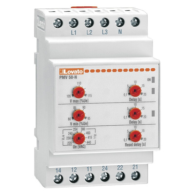 Lovato Voltage Monitoring Relay, 3 Phase, SPDT, 208 → 240V ac, DIN Rail