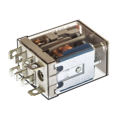 Finder Plug In Power Relay, 24V dc Coil, 12A Switching Current, DPDT