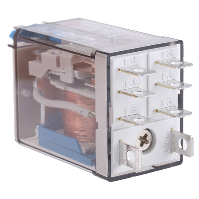 Finder Plug In Power Relay, 12V dc Coil, 12A Switching Current, DPDT