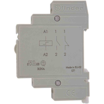 Finder DIN Rail Latching Power Relay, 24V dc Coil, 16A Switching Current, SPST
