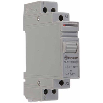 Finder DIN Rail Latching Power Relay, 24V dc Coil, 16A Switching Current, SPST