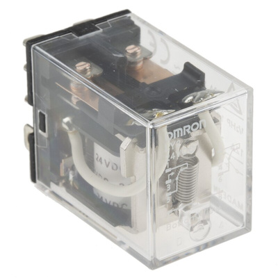 Omron Plug In Power Relay, 24V dc Coil, 10A Switching Current, DPDT