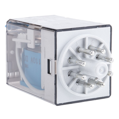 Finder Plug In Power Relay, 110V dc Coil, 10A Switching Current, DPDT
