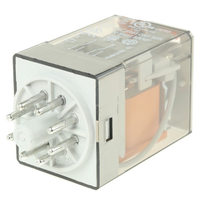 Finder Plug In Power Relay, 12V ac Coil, 10A Switching Current, DPDT