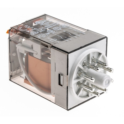 Finder Plug In Power Relay, 230V ac Coil, 10A Switching Current, DPDT