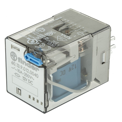 Finder Plug In Power Relay, 12V dc Coil, 10A Switching Current, 3PDT