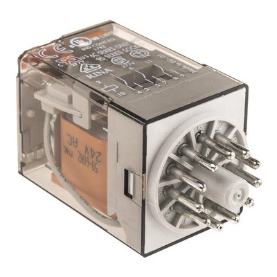 Finder Plug In Power Relay, 24V ac Coil, 10A Switching Current, 3PDT