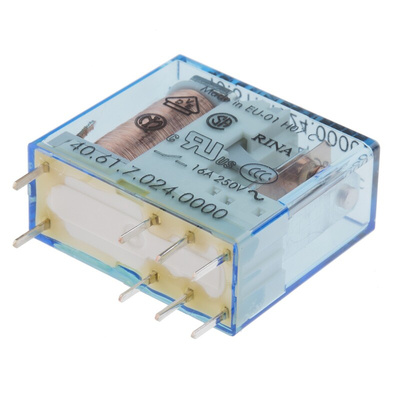 Finder PCB Mount Power Relay, 24V dc Coil, 16A Switching Current, SPDT