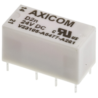 TE Connectivity PCB Mount Power Relay, 24V dc Coil, 3A Switching Current, DPDT