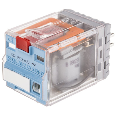 Releco Plug In Power Relay, 230V ac Coil, 10A Switching Current, DPDT