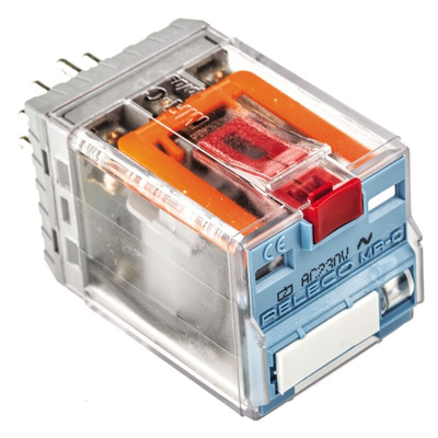 Releco Plug In Power Relay, 230V ac Coil, 10A Switching Current, 3PDT