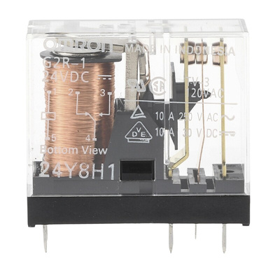 Omron PCB Mount Power Relay, 24V dc Coil, 10A Switching Current, SPDT