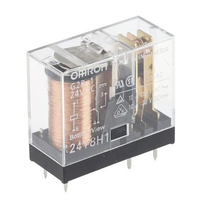 Omron PCB Mount Power Relay, 24V dc Coil, 10A Switching Current, SPDT