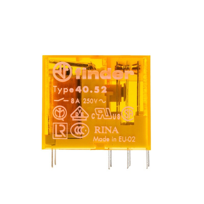 Finder PCB Mount Power Relay, 230V ac Coil, 8A Switching Current, DPDT