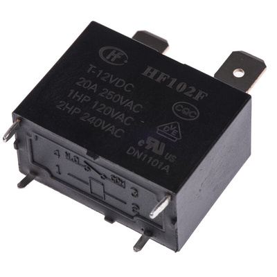 RS PRO PCB Mount Power Relay, 12V dc Coil, 25A Switching Current, SPST