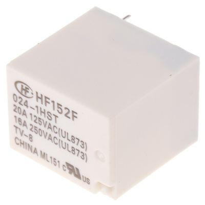 RS PRO PCB Mount Power Relay, 24V dc Coil, 16A Switching Current, SPST
