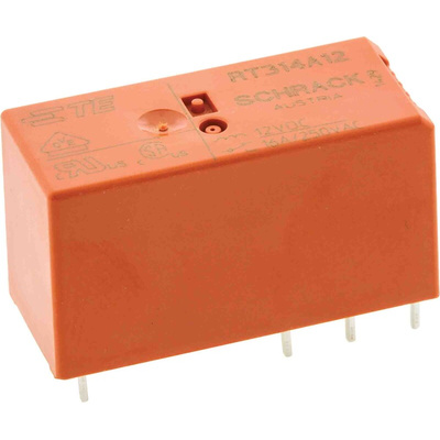 TE Connectivity PCB Mount Latching Power Relay, 12V dc Coil, 16A Switching Current, SPDT