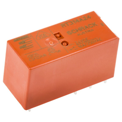 TE Connectivity PCB Mount Latching Power Relay, 24V dc Coil, 16A Switching Current, SPDT