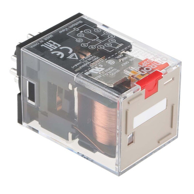 Omron PCB Mount Power Relay, 110V ac Coil, 10A Switching Current, 3PDT