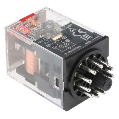 Omron PCB Mount Power Relay, 110V ac Coil, 10A Switching Current, 3PDT