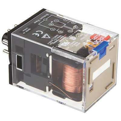 Omron Plug In Power Relay, 24V dc Coil, 10A Switching Current, DPDT