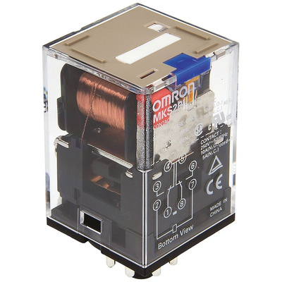 Omron Plug In Power Relay, 24V dc Coil, 10A Switching Current, DPDT