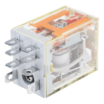 RS PRO Plug In Power Relay, 24V ac Coil, 10A Switching Current, DPDT