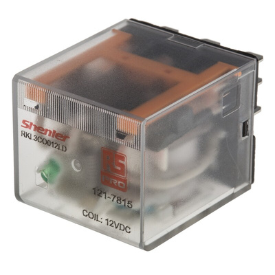 RS PRO Plug In Power Relay, 12V dc Coil, 10A Switching Current, 3PDT