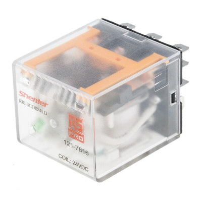 RS PRO Plug In Power Relay, 24V dc Coil, 10A Switching Current, 3PDT