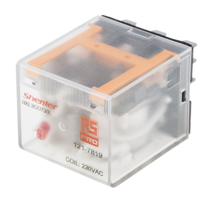 RS PRO Plug In Power Relay, 230V ac Coil, 10A Switching Current, 3PDT
