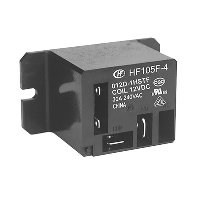 Hongfa Europe GMBH Plug In Power Relay, 12V dc Coil, 40A Switching Current, SPST