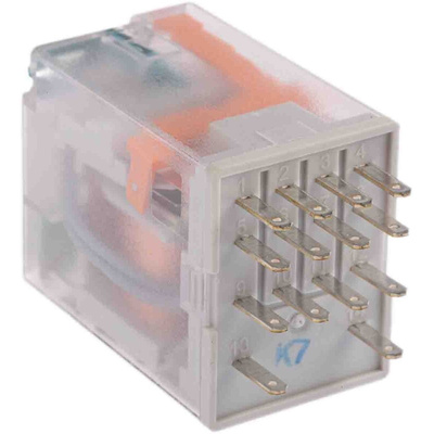 Relpol Plug In Power Relay, 24V dc Coil, 6A Switching Current, 4PDT