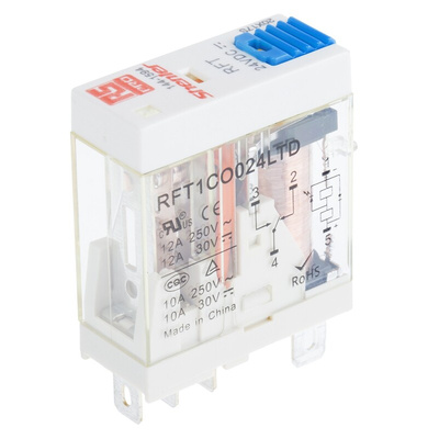 RS PRO Plug In Power Relay, 24V dc Coil, 10A Switching Current, SPDT