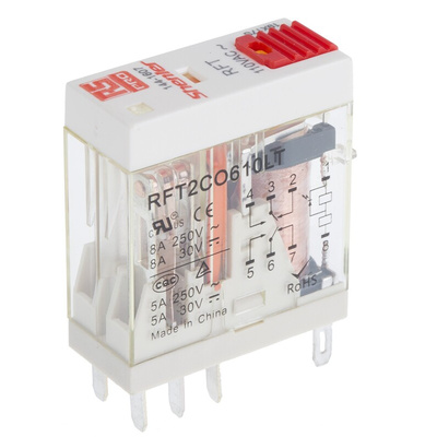 RS PRO Plug In Power Relay, 110V ac Coil, 8A Switching Current, DPDT