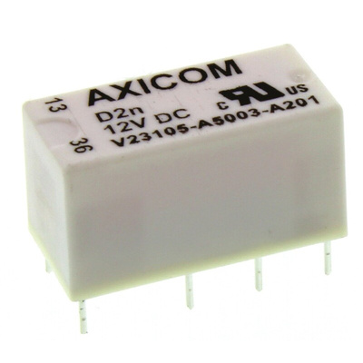 TE Connectivity PCB Mount Power Relay, 12V dc Coil, 3A Switching Current, DPDT