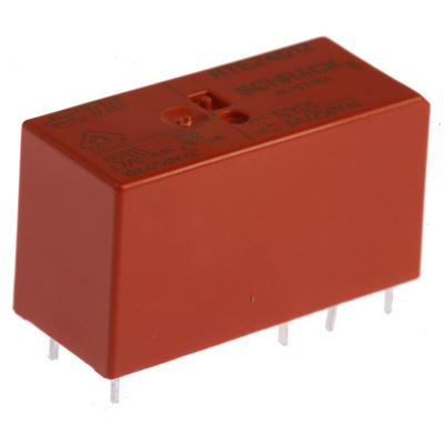 TE Connectivity PCB Mount Power Relay, 12V dc Coil, 8A Switching Current, DPDT