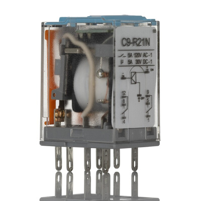 Releco Plug In Latching Power Relay, 24V dc Coil, 5A Switching Current, DPDT