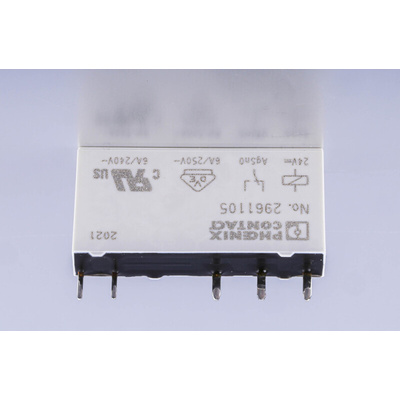 Phoenix Contact PCB Mount Power Relay, 24V dc Coil, 6A Switching Current, SPDT