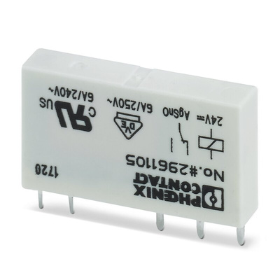 Phoenix Contact PCB Mount Power Relay, 24V dc Coil, 6A Switching Current, SPDT
