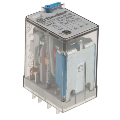 Finder Plug In Power Relay, 24V dc Coil, 10A Switching Current, 3PDT