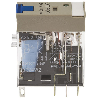 Omron Plug In Power Relay, 24V dc Coil, 5A Switching Current, DPDT