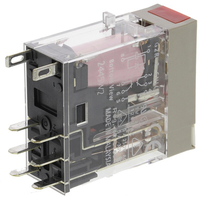 Omron Plug In Power Relay, 110V ac Coil, 5A Switching Current, DPDT