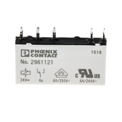 Phoenix Contact PCB Mount Power Relay, 24V dc Coil, 6A Switching Current, SPDT
