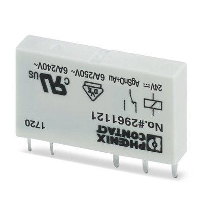 Phoenix Contact PCB Mount Power Relay, 24V dc Coil, 6A Switching Current, SPDT