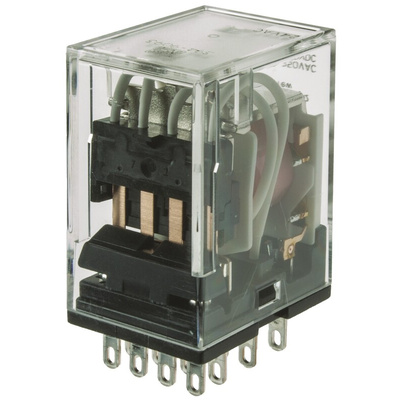 RS PRO Plug In Non-Latching Relay, 24V ac Coil, 5A Switching Current, 4PDT